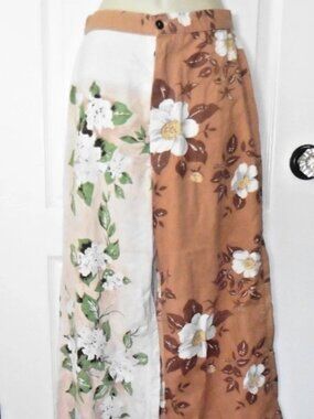 Ilish Vintage Custom Handmade Floral 40/50's Tablecloth Fabric Wide Leg Pants S